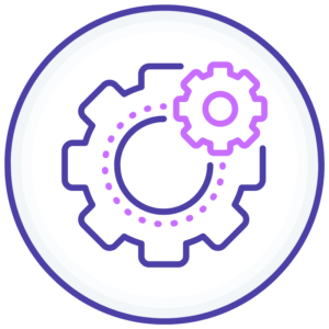 DEMO Database Login graphic, showing interlocking cogs.