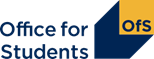 The Office for Students logo, dark blue and yellow text on white background